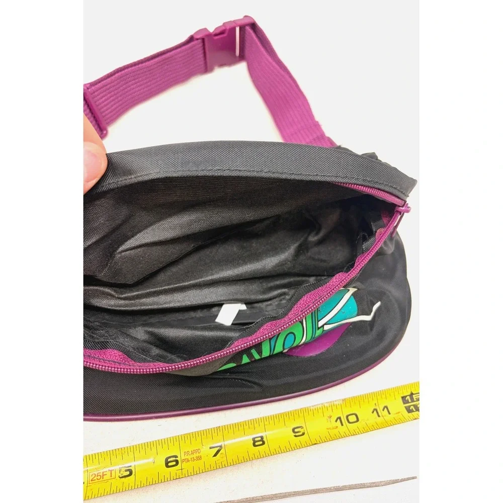 Vintage Rossignol Ski Waist Fanny Pack Black Purple Adjustable Belt Zip Bag